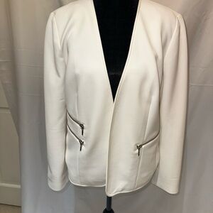 Chico's White Blazer Tailored Open Front